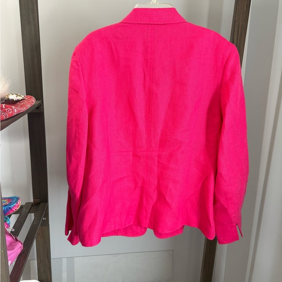 Talbots pink linen blazer - one button. Size 14 - Picture 3 of 3